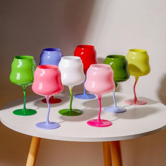 yangyizhi Glass Goblet, Wave Cup, Creative Decorative Cocktail Glassware, Novelty Bar Goblet Tool for Wine Cocktails Juices