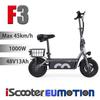 10" Electric Cargo E-Scooter 120kg Max Load, 1000W Motor, 48V13Ah Battery, Dual Drum Brakes, Comfort Seat, Rear Basket iScooter F3 Mobility E-Scooter