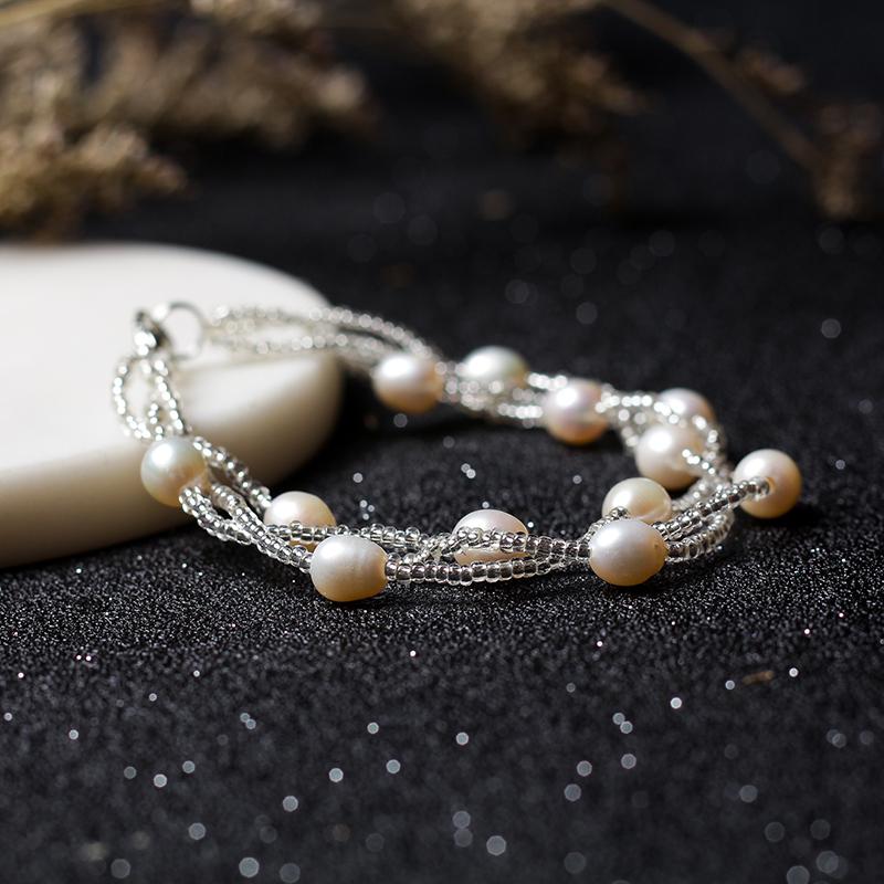 Браслет из натурального пресноводного жемчуга с природным газом для женщин ;S Новые ювелирные изделия Изысканные подруги