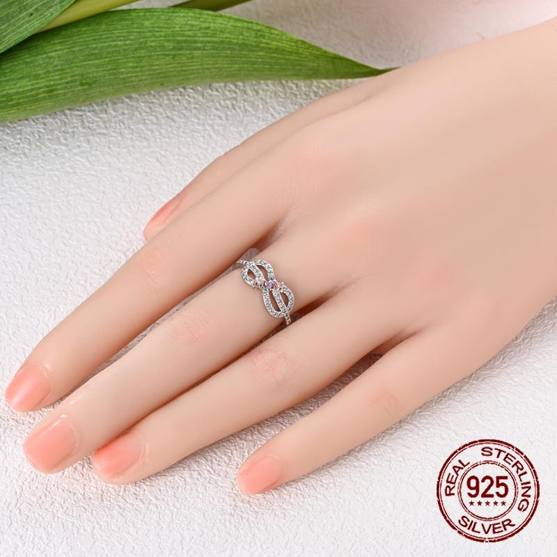 Original 925 Sterling Silver Forever Love Mom Rings for Women Girls Jewelry Birthday Anniversary Mother's Day Gifts