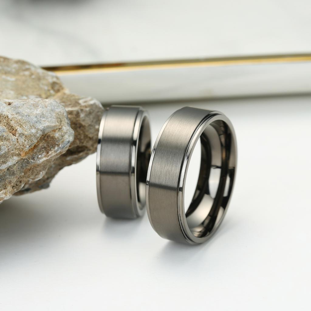 Кольца из нержавеющей стали для мужчин, пара вольфрамовых обручальных колец, черный/серебристый/золотой/светло-черный/коричневый с матовой отделкой, удобная посадка