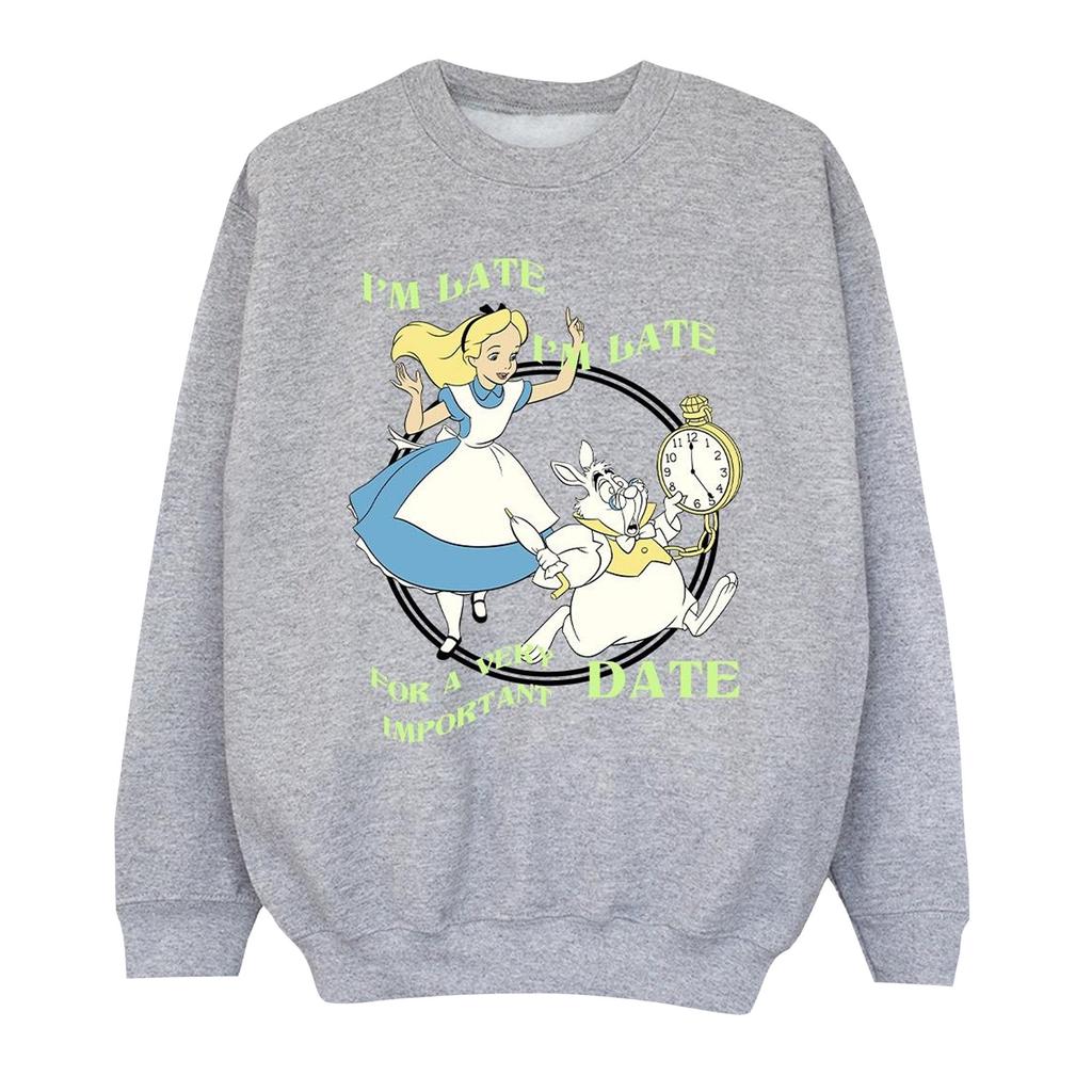 Disney Girls Alice In Wonderland I´m Late Sweatshirt