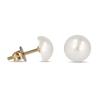 [N7244] - Gold Plated Ivory 'Perla' Earrings - 6 Mm