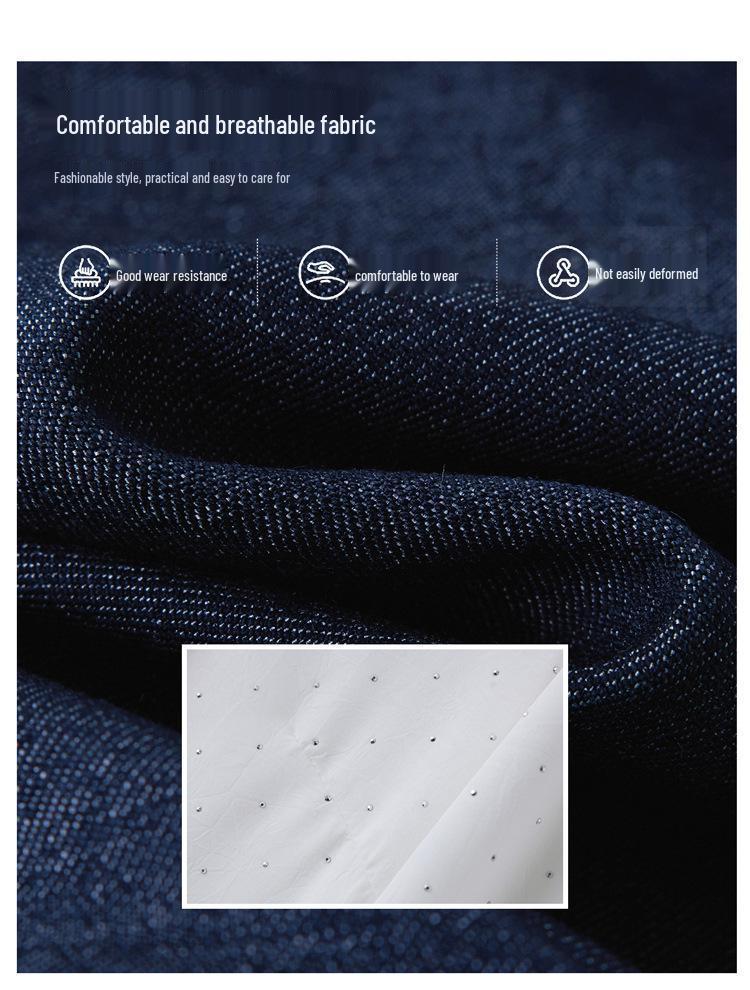 Женский модный костюм Весна 2025: Стильный комплект: рубашка, джинсовый жилет и брюки широкого кроя YF2551