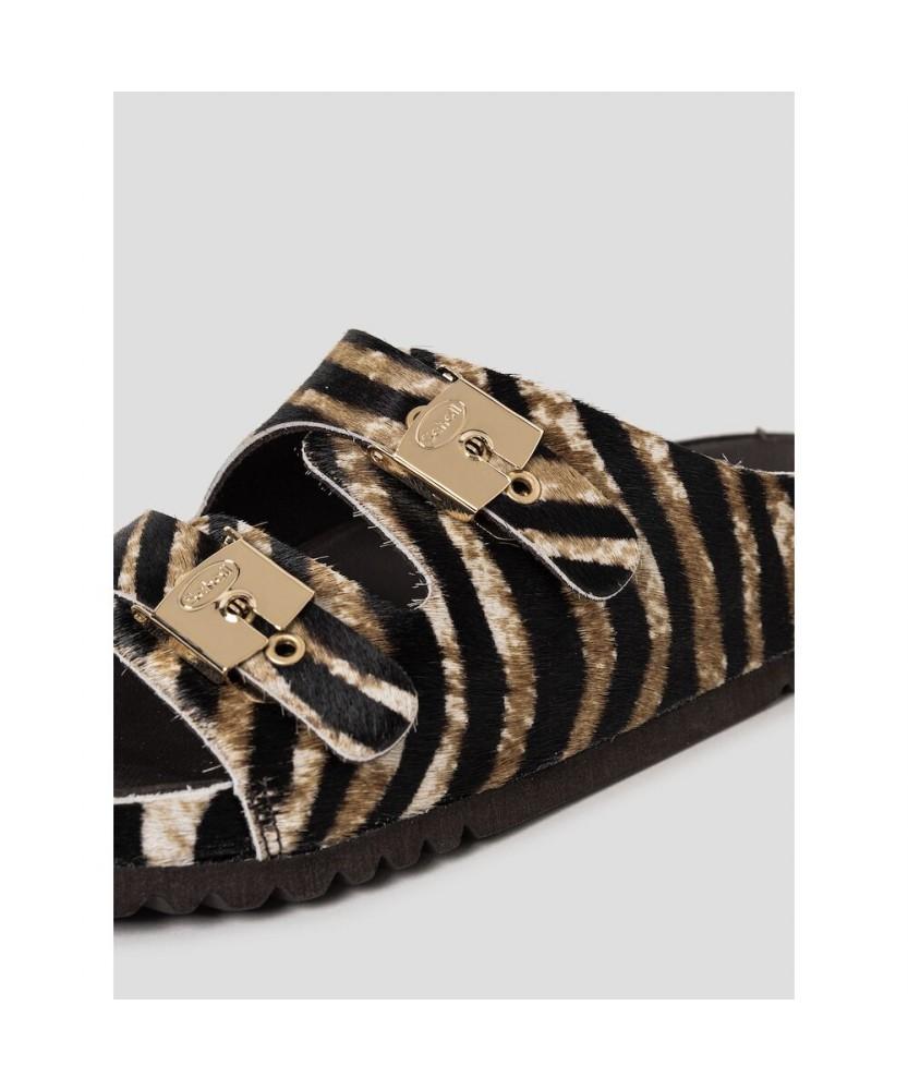 Scholl (Women) Two-Strap Cork Sandals Brown (Hh64K2C12D)