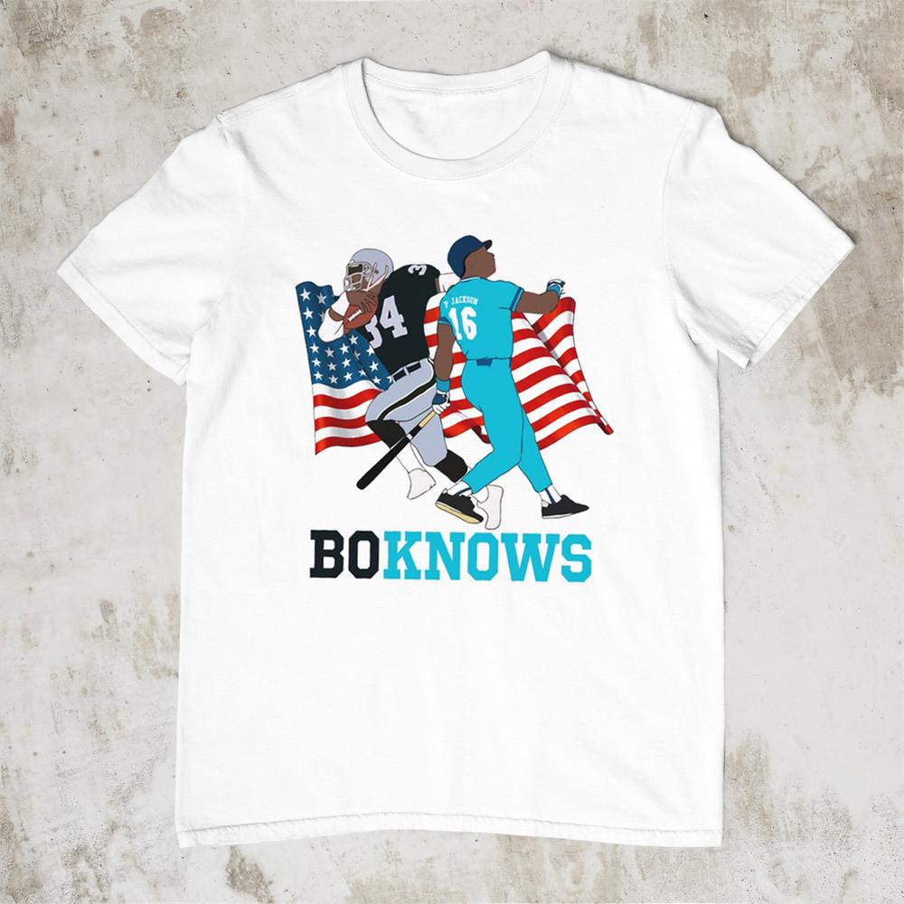 SALE Bo Jackson Graphic Bo Knows Men T-shirt White Tee Sizes S to 5XL Unisex T-Shirt