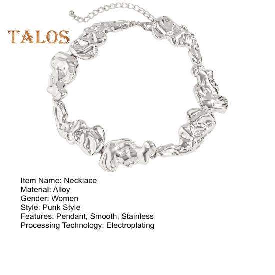 Женское ожерелье неправильной жидкой формы с гальваническим покрытием сплошного цвета в стиле панк из нержавеющей стали, украшения для шеи, вечерние украшения, ожерелье на ключицу, колье-колье