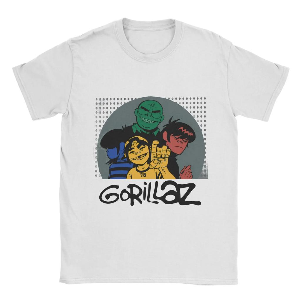 Футболки Gorillaz для мужчин, креативные футболки с коротким рукавом и круглым вырезом, хлопковые, подарок для женщин, высококачественная одежда.