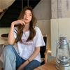 Summer new design short-sleeved t-shirt women's Korean version of letter-printed top round neck casual and loose