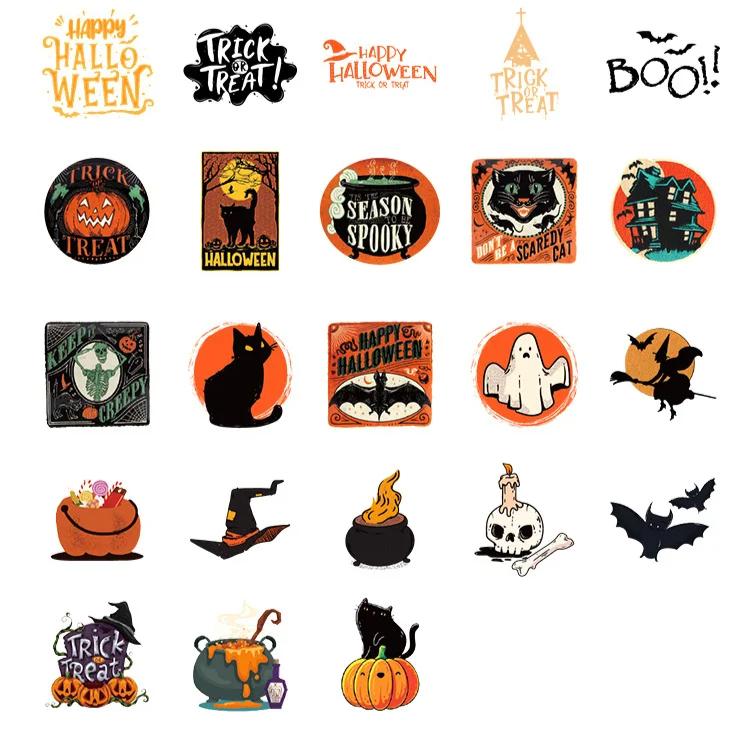 46 шт. набор наклеек на Хэллоуин, материал для самостоятельного изготовления, декоративный канцелярский альбом, дневник, чашка, блокнот, мобильный телефон, игрушка, альбом для вырезок