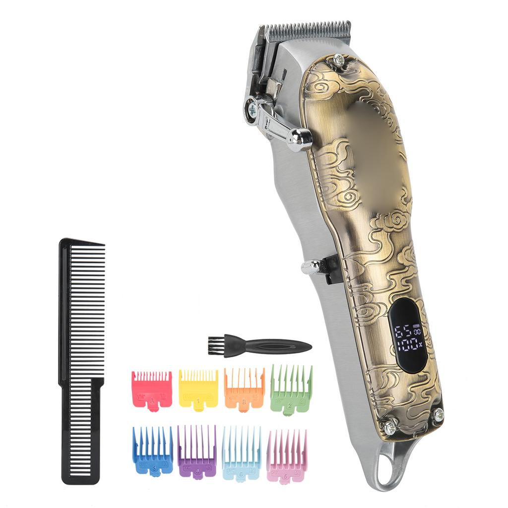 Electric Hair Clipper Set LCD Digital Men Beard Trimmer Barber Cutter for Oil Head 110‑240VEU Plug