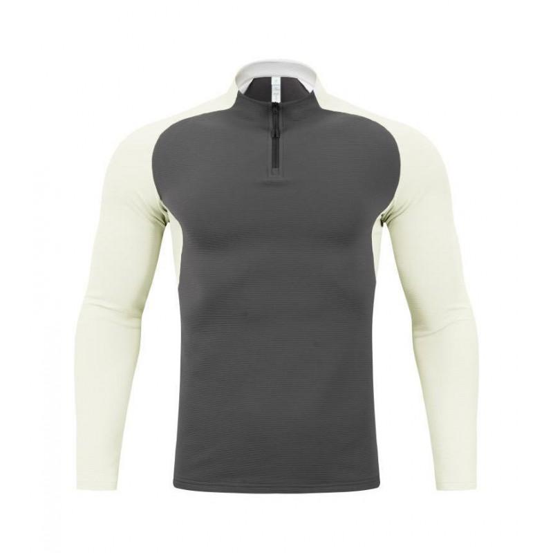 Mens Long Sleeve Sports T-Shirt Half-Zip Stand Collar Quick Dry Running Training Top Tennis Frisbee