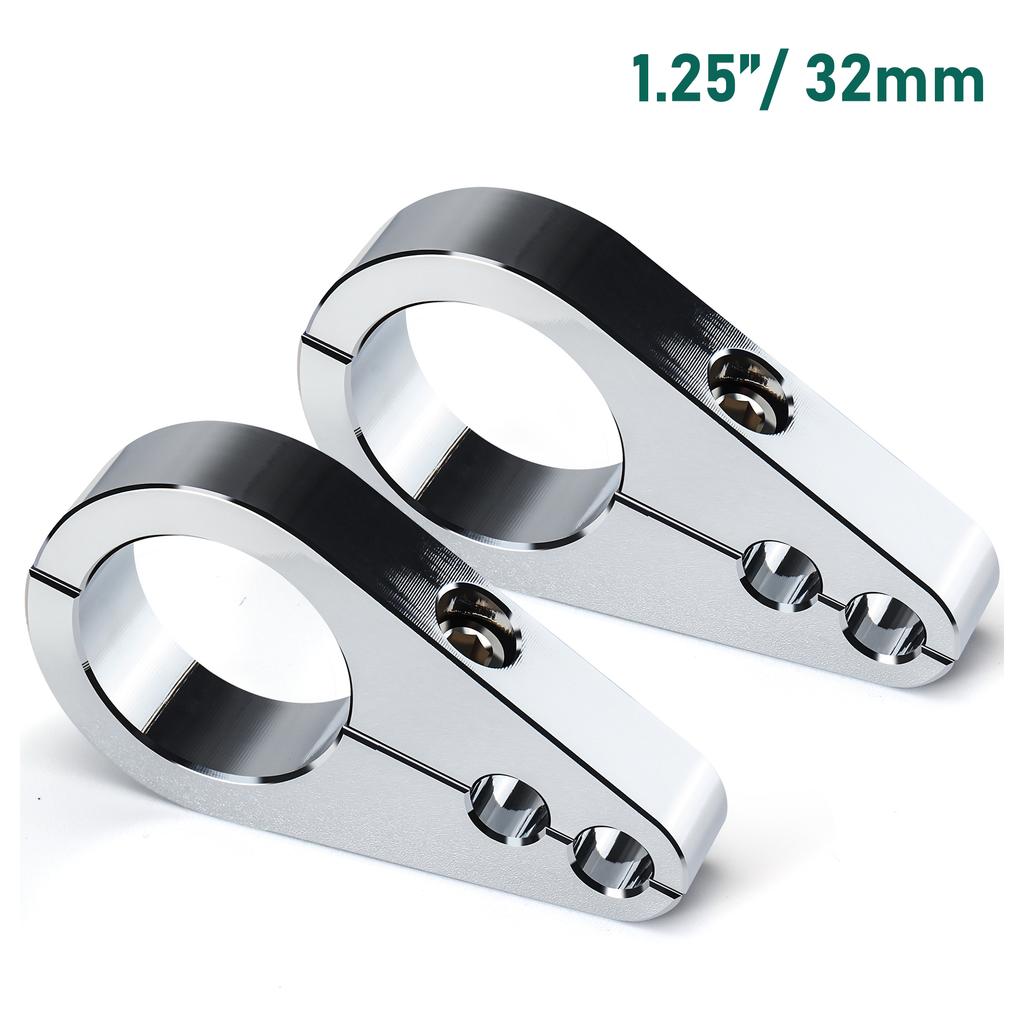 1/1.25/1.5" Handlebar or Frame Mount Dual Hole Throttle Clutch Cable Brake Line Clamp Universal for Harley and Other Motorcycles