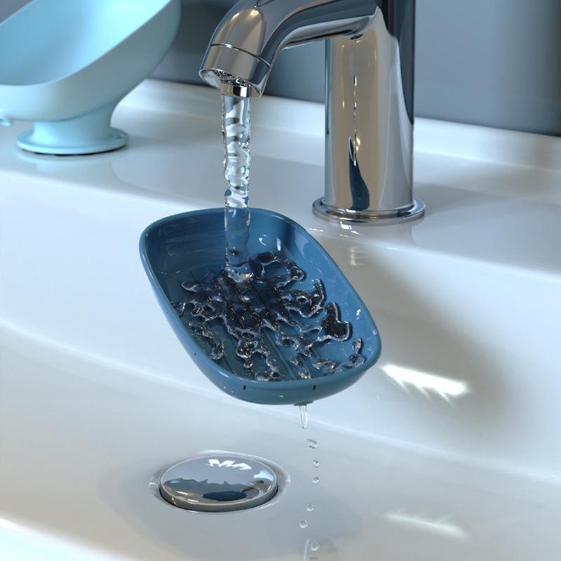 Мыльница для слива воды Мыльница в форме листа Мыльница для душа Сушилка для мыла на присоске Контейнер для мыла Современные аксессуары для ванной комнаты