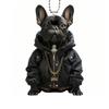 Черный Французский Бульдог Акриловый Подвеска на Зеркало Заднего Вида Автомобиля