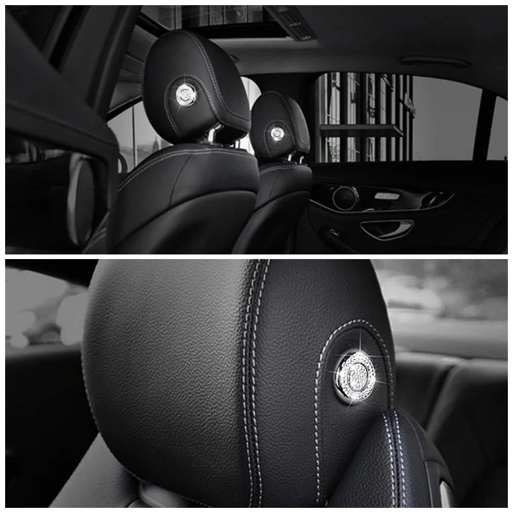 Для Mercedes Benz C Class W205 2015-2018 Кнопка переключения регулировки подголовника Модификация Наклейка с отделкой из искусственных хрустальных бриллиантов