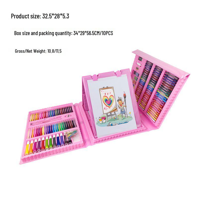 Набор из 208 предметов: акварельные маркеры и художественные принадлежности для студентов и детей - включает цветные карандаши, кисти и инструменты для рисования в подарочной коробке