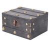 Vintage Wooden Storage Box 145x120x85mm Multifunctional Decorative Treasure Chest Box with 3 Bit
