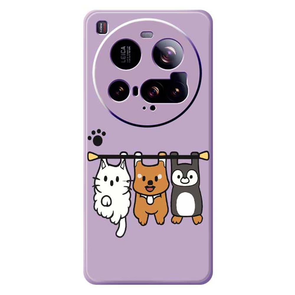 For Xiaomi 15 Ultra Case Three Animal Dolls Pattern Printing Straight Edge TPU Phone Back Cover