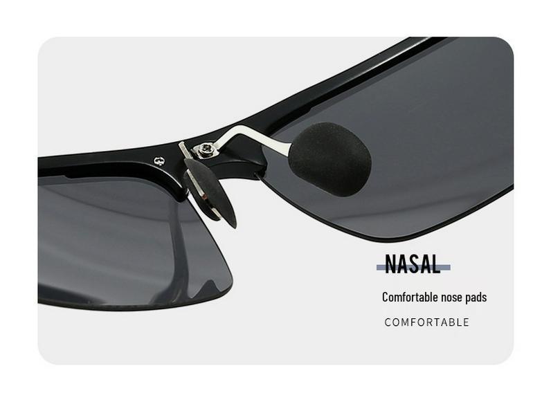 Men's Polarized Photochromic Sunglasses: Fashionable Night Vision & UV Eye Protection for Driving and Fishing