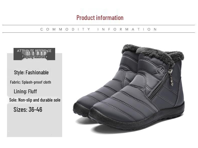 2025 Autumn/Winter Plus Size Warm Snow Boots - High-Top Cotton Comfort for Couples and Seniors