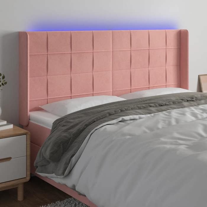 VidaXL LED Headboard Bedroom Furniture Double Bed Accessory Head of Bed Frame Interior Pink 3124107
