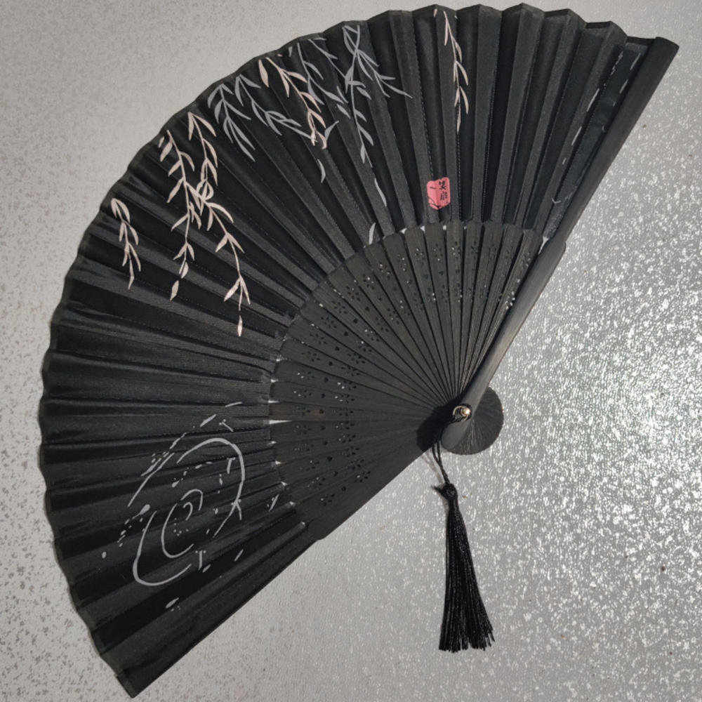 Китайские старинные тканевые веера с деревянной ручкой, художественные цветочные узоры, складной веер для классических танцев, инструмент для выступлений на вечеринках