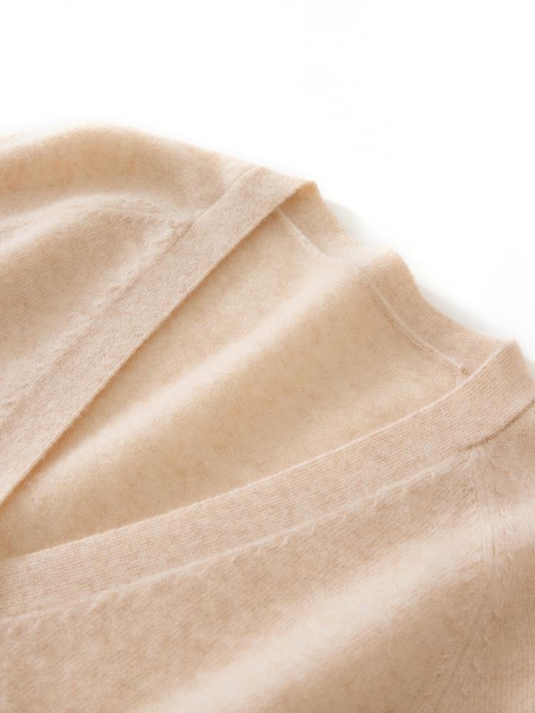 Autumn Winter Cashmere Knit Cardigan - Versatile, Soft & Comfortable, Solid Color, Mid-Length