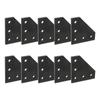 3D Printer 90 Degree  60 X 60 X 4MM L Type with 5 Hole Black Joining Plates for CNC 2020 V-slot Aluminum Profiles Pack of 10
