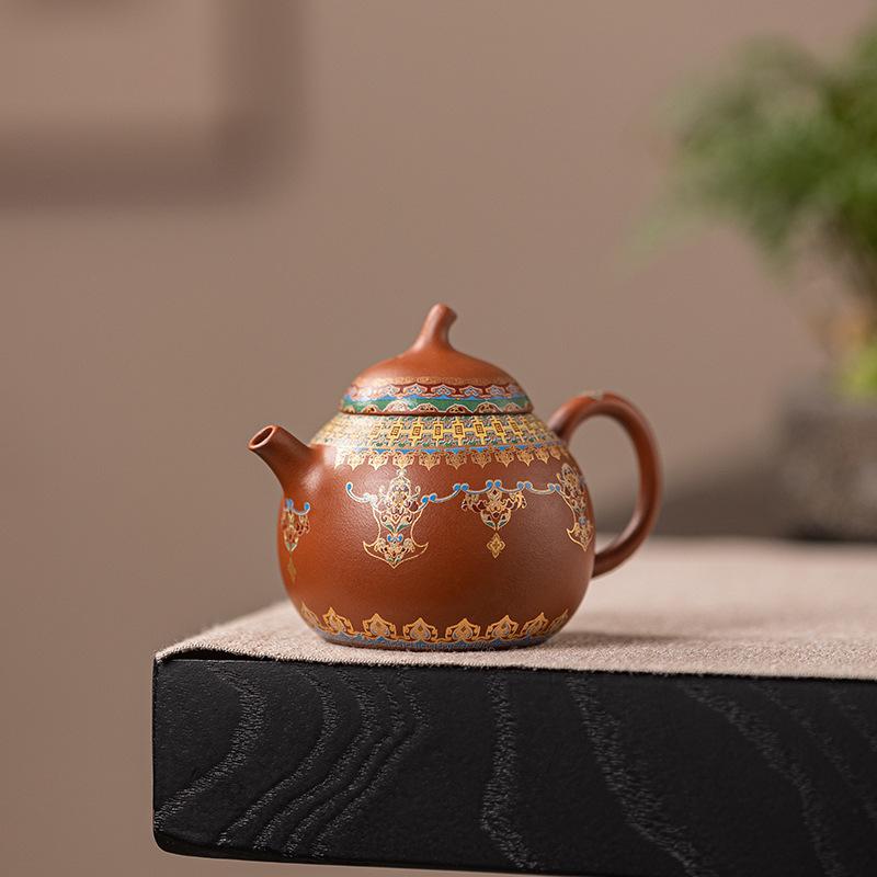 Чжу Ни Цзыша Чайник Сиши Чайник Бытовой Набор для чая Кунг-фу Заварочный чайник Маленький объем Чайник с разделением чая Ручной работы Чайник Дуньхуан