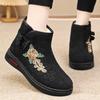 Fashion Winter Plus Warm Old Beijing Cloth Shoes Women's Vintage Non-slip Soft-soled Embroidered Cotton Boots Mom's Warm Snow Boots