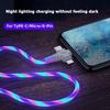Светящийся USB-кабель 3-в-1, светодиодный кабель для зарядки смартфона, кабель USB-mini USB/C-type/8-pin для быстрой зарядки iPhone, Samsung, XIAOMI ONEPLUS