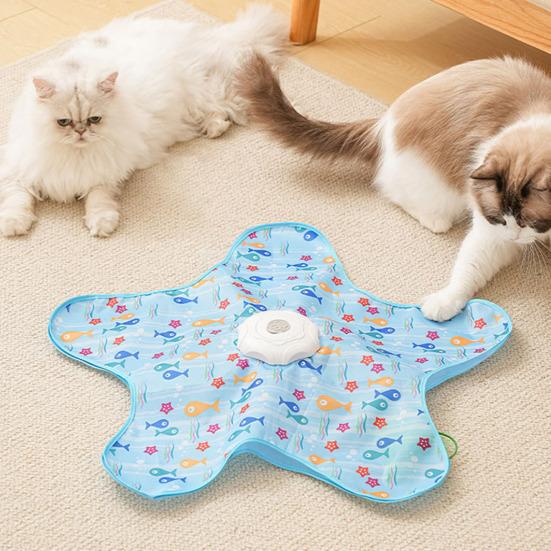 Интерактивная игрушка для кошек, перезаряжаемая, активируемая прикосновением, игрушка для котят «Прятки», 3 режима скорости, вращающийся плюшевый хвост для упражнений и развлечений домашних кошек