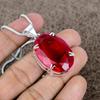 Mozambique Garnet Gemstone 925 Sterling Silver Jewelry Pendant 1.77" KKG-796