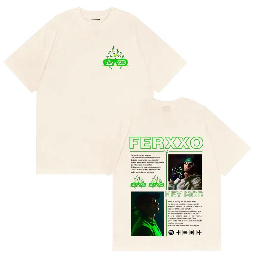 2026 90s Loose Comfortable Cotton Summer Crew Neck Short Sleeve T-Shirt for Fans, Unisex Fashion Tee Printed with Feid Vs Ferxxo Falxo T-Shirt