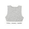 Solid Color Sleeveless Cropped Tank Top Women Tops Gray QF7626EC-P7A