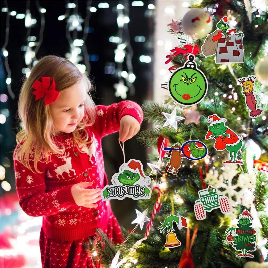 24 упаковки. Рождественский декоративный кулон G-rinch. Украшение рождественской елки, как украсть Рождество и подарки, рождественские подвесные украшения.