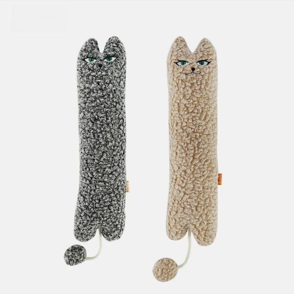 Игрушка-пиналка MeowMate для пушистого снятия стресса с кошачьей мятой 37 см Плюшевая игрушка Кошки, Серый, [Большой размер] Длинная,