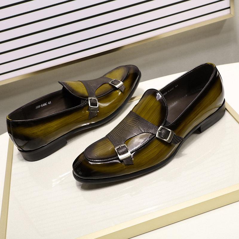 Business Men'S Black Men'S Formal Single Shoes Cowhide Patent Leather Large Size Men'S Shoes British One-Pedal Casual Shoes