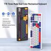 Беспроводная RGB механическая игровая клавиатура T-WOLF T78, красный переключатель, с возможностью горячей замены, Bluetooth, трехрежимная с ручкой.