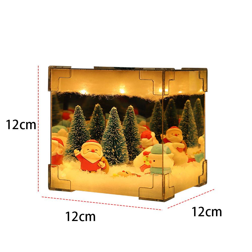 Cube Design Nightlight Material Package DIY Snow Scene Decorative Light Christmas Lighting Decoration Gift for Family Friends