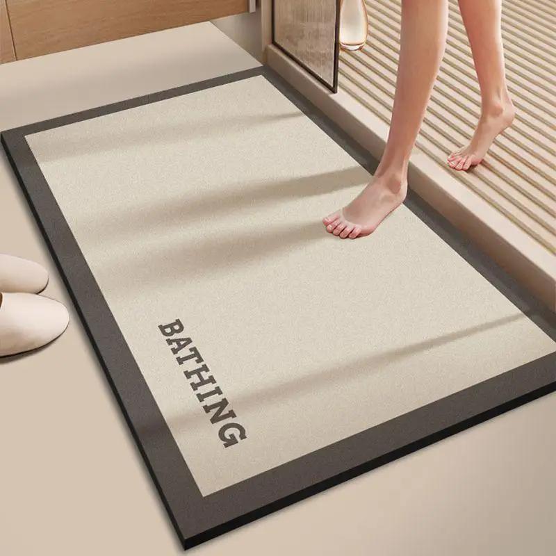 Simple Fashion Diatom Mud Carpet Bathroom Non Slip Waterproof Foot Mat Balcony Laundry Quick Dry Mat Home Decoration