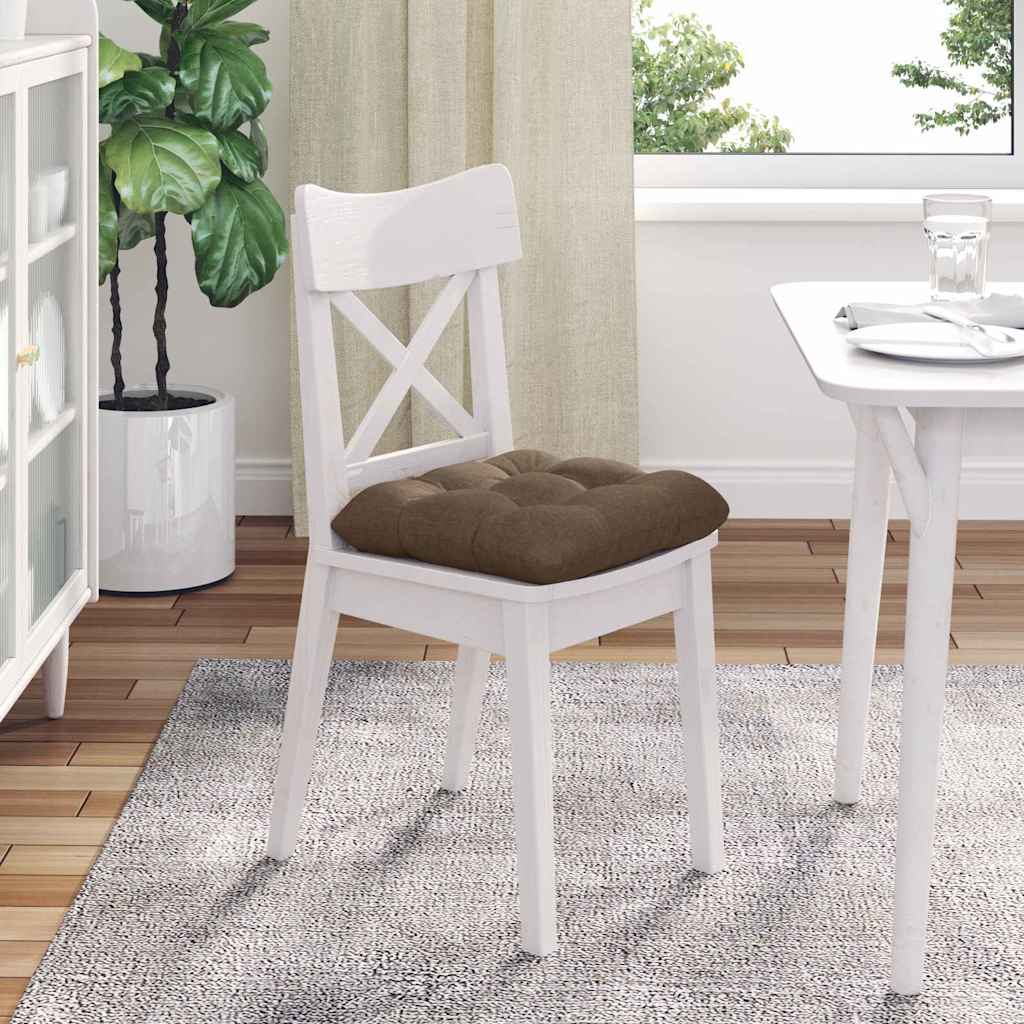 Seat Cushions 4 pcs Brown 40 x 40 x 12 cm Fabric
