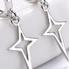 1 Pair Women Earrings Solid Color Star Shape Hip-hop Sturdy Lady Drop