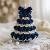 Handmade Crochet Christmas Tree DIY Xmas Tree Crochet Craft Starter Set with Bow And Faux Pearl for Beginners Knitting Holiday Decoration