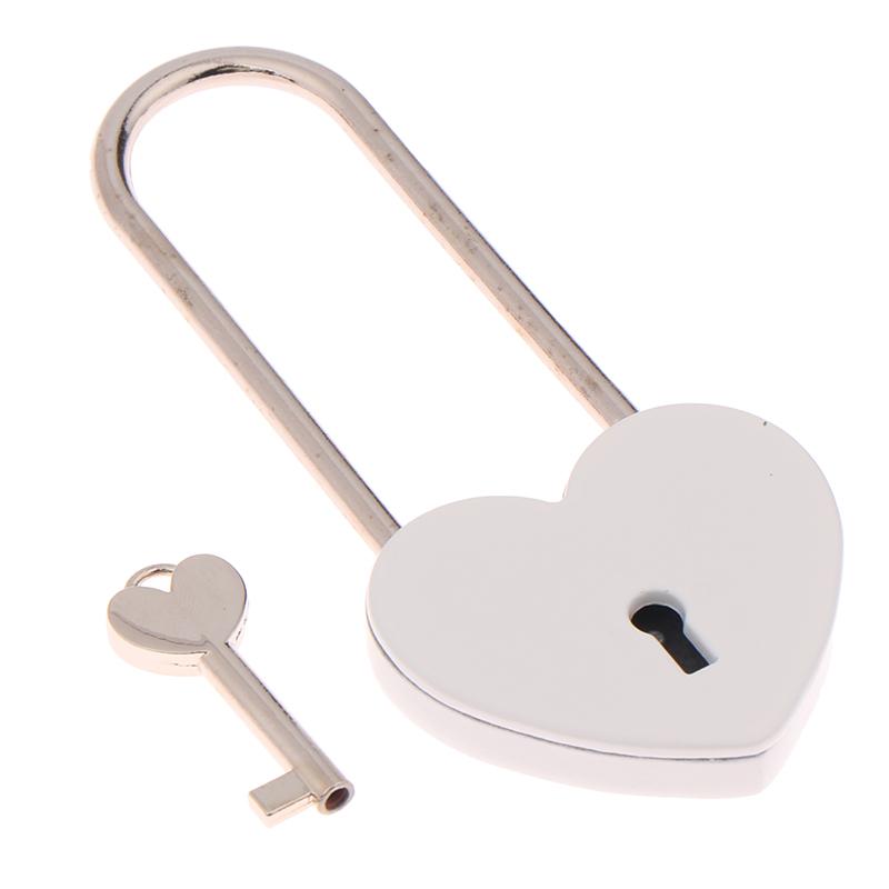 1 Set Metal Heart Shaped Padlock Antique Style Love Lock Set With Key Wedding Valentine'S Day Gifts Couple Wishing Lock