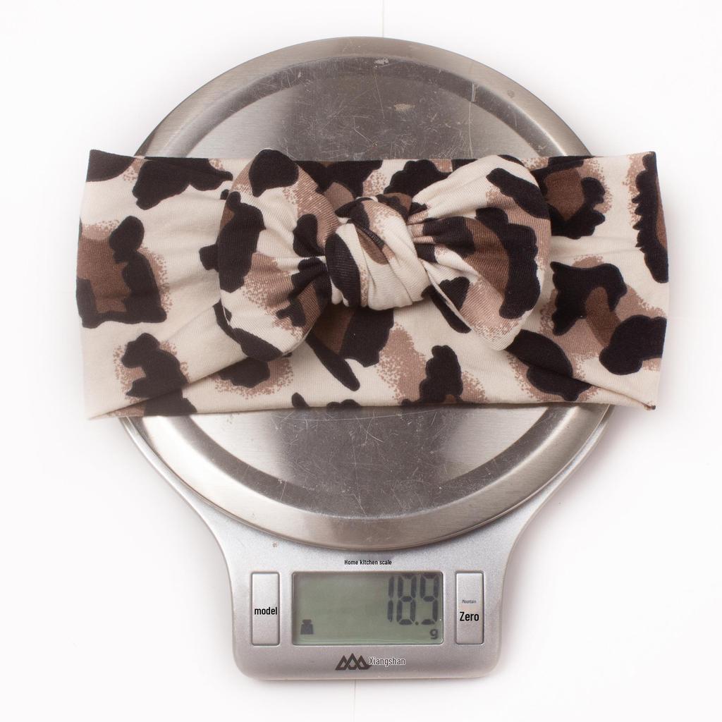 Новая детская повязка на голову с широким бантом с леопардовым принтом