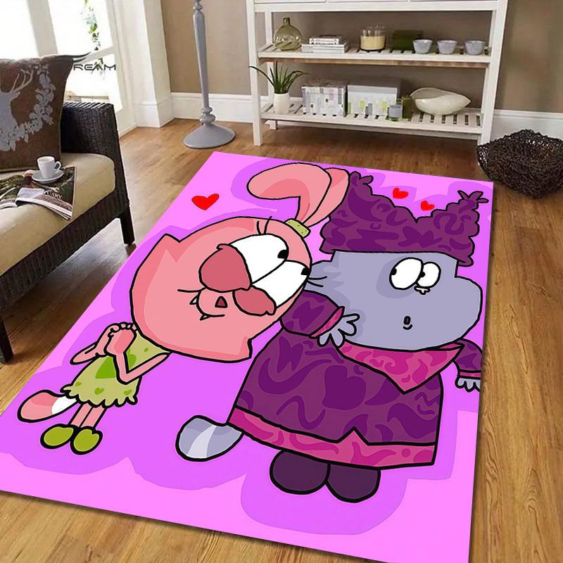 Chowder Flannel Pattern Square Carpet,Area Rug,Carpet Rug for Living Room Bedroom Sofa Playroom Decor,Non-slip Floor Mat