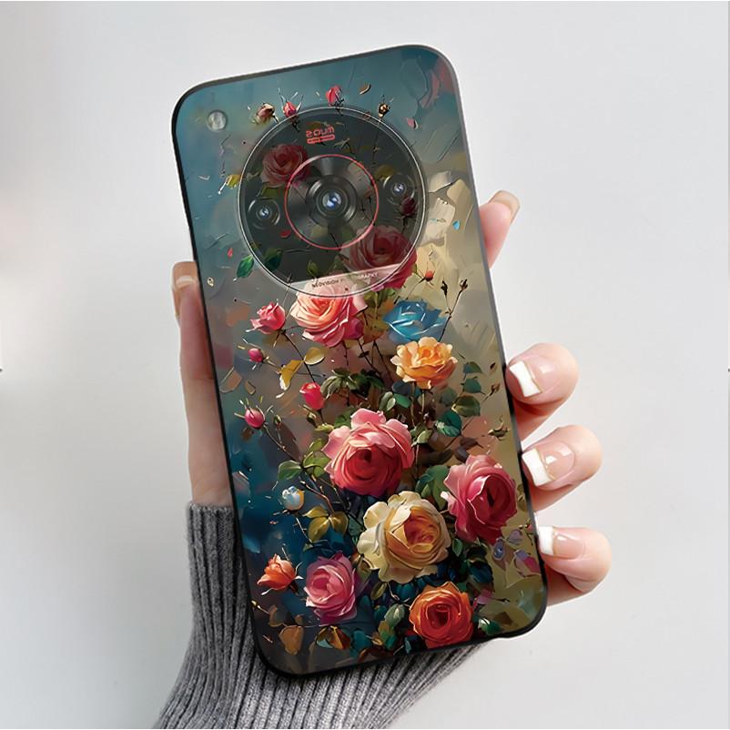 Печатный чехол для телефона для ZTE Nubia Focus 2 Ultra 5G Funda Capa Мягкий силиконовый черный корпус Чехол Милый Цветок Мультяшный корпус Coque
