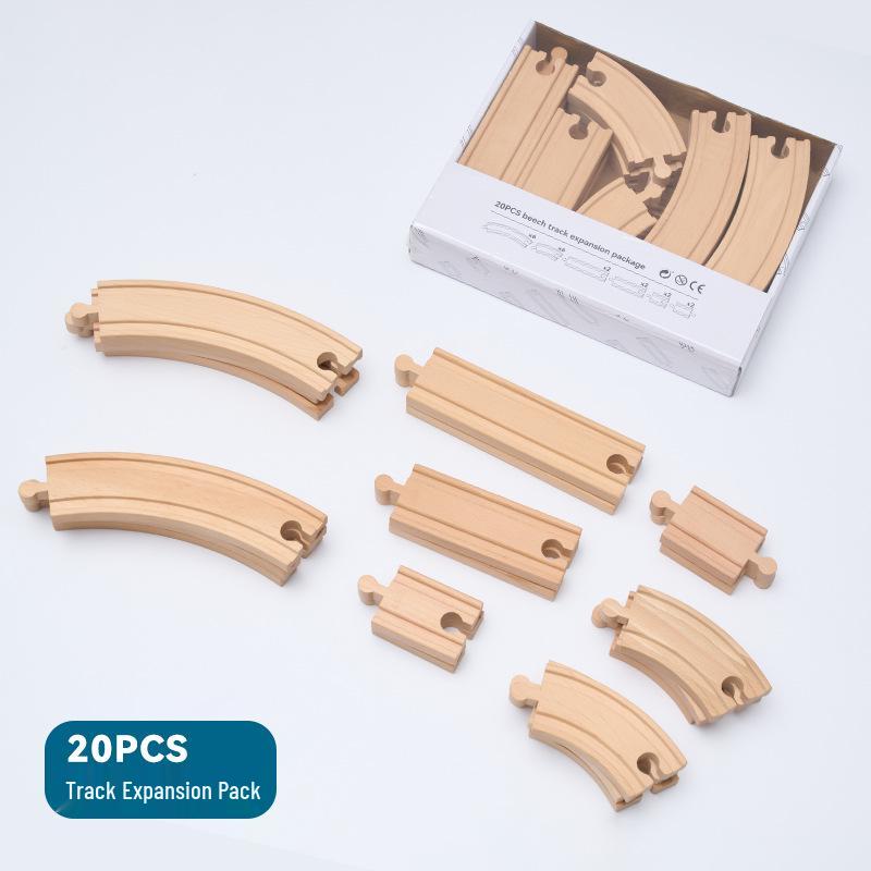 Wooden Electric Train Track Building Blocks - Compatible with Thomas